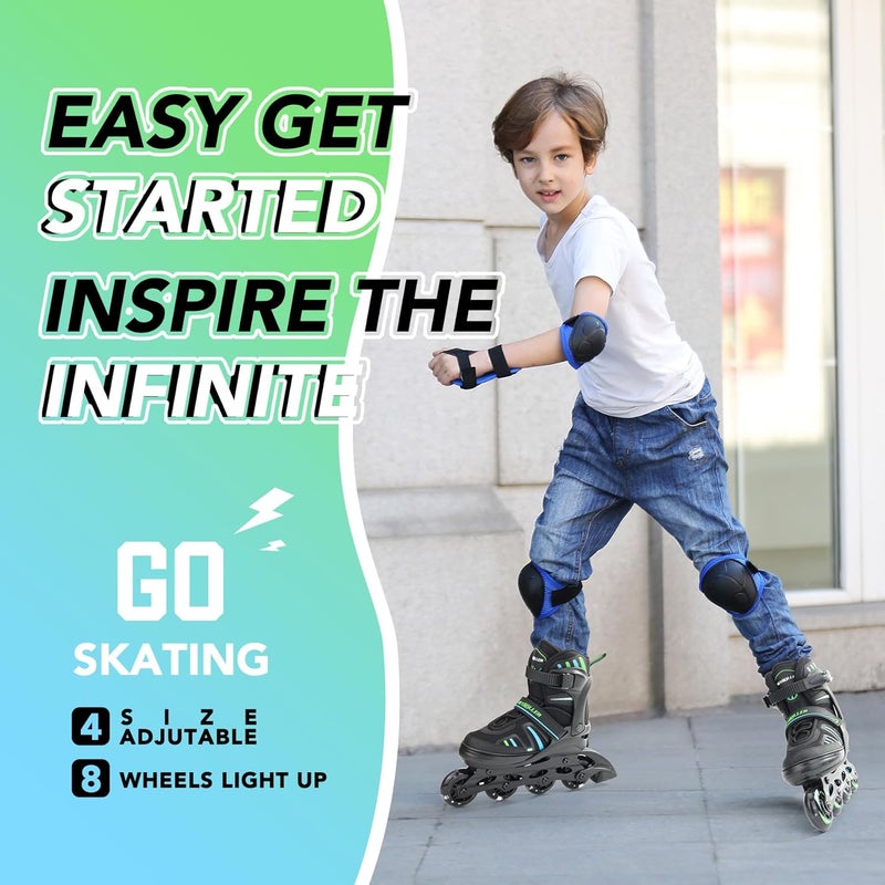 METROLLER Adjustable Inline Skates for Girls Boys with Light up Wheels Roller Skates Kids Youth Fun Beginner Blades Youth Ages 5-8 8-12 Adults Outdoor - Image 2